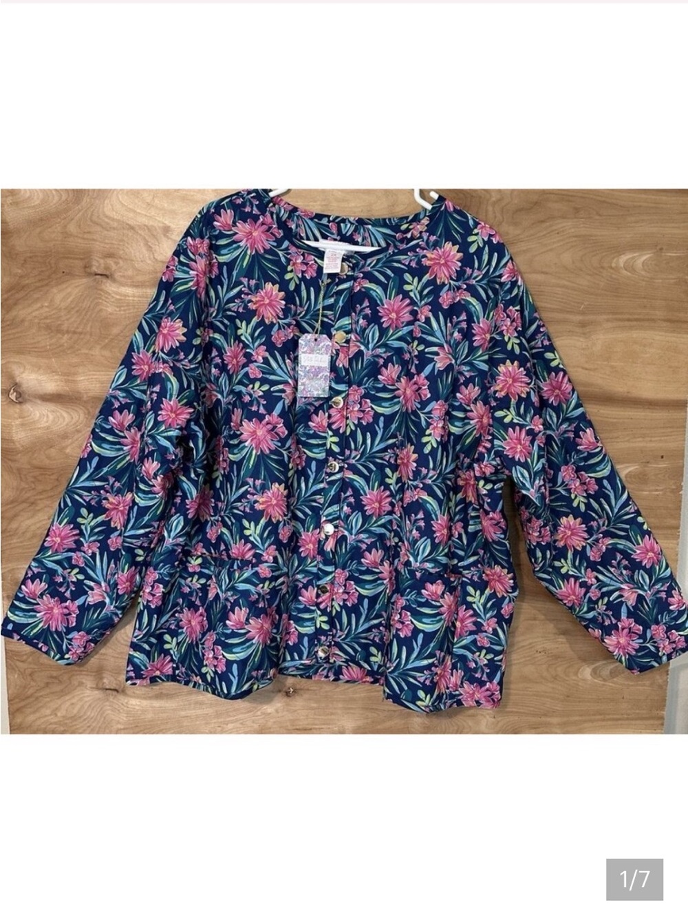 NWT Stella Parker Woman 2x Quilted Floral Jacket Pocket Light Weight  Coat  $76